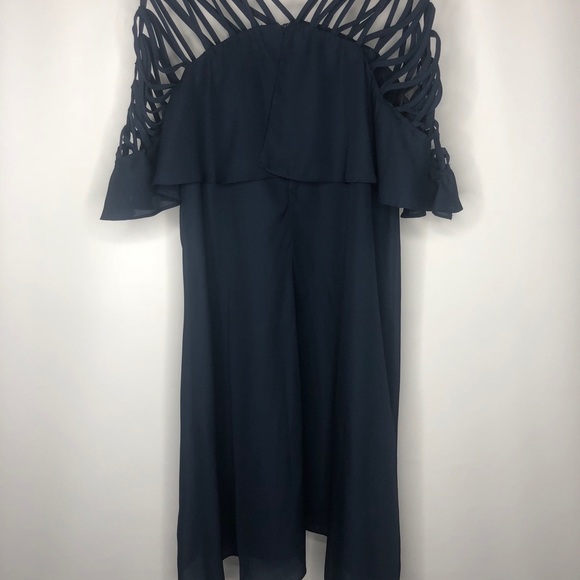 Navy Flutter Dress - Picture 5 of 8